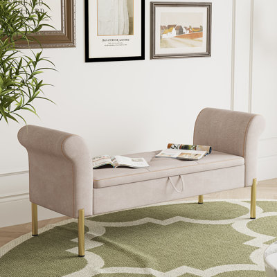 Jasahd Upholstered Flip Top Storage Bench by Mercer41