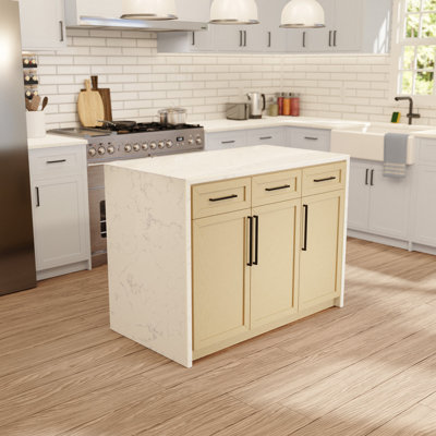 Aleata Kitchen Island with Engineered Marble Top by Lark Manor