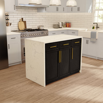 Aleata Kitchen Island with Engineered Marble Top by Lark Manor