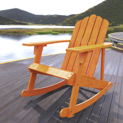 Avemaria Solid Wood Rocking Adirondack Chair by Rosecliff Heights