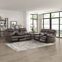 Bayshore 2-Piece Pillow Top Arm Faux Leather Pull Tab Reclining Sofa Set by Red Barrel Studio
