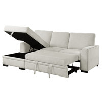 96" Wide Chenille Sleeper Sofa & Chaise