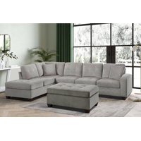 186" Wide Right Hand Facing Corner Sectional with Ottoman by Latitude Run