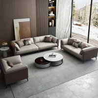 Kutchins 3-Piece Modern Faux Leather Sofa & Living Room Set