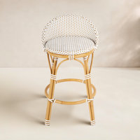Ellie Rattan and Metal Low Back Counter Stool