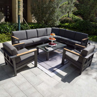 Caggiano 7 Piece Sectional Seating Group with Cushions by Latitude Run