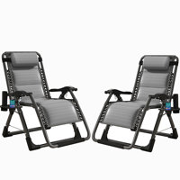 Lare Zero Gravity Chair Adjustable Reclining Patio Chairs with Removable Cushion,Headrest & Tray by Latitude Run