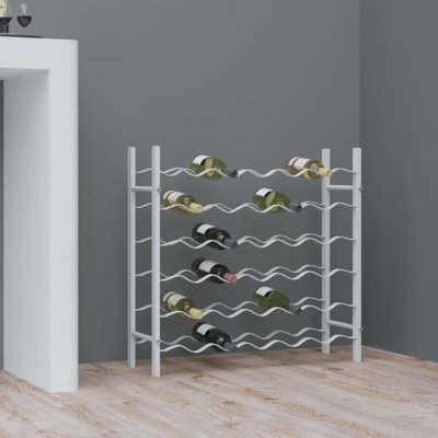 Malahn Wine Rack Bottle Holder Wine Storage Organizer for Pantry Kitchen Metal by Rebrilliant
