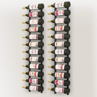 24 Bottle Wall Mounted Wine Bottle & Glass Rack in Black by Red Barrel Studio