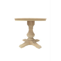 Chastine Rubberwood Solid Wood Pedestal Dining Table by Rosalind Wheeler