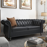 Oma 62" Rolled Arm Chesterfield Loveseat by Canora Grey