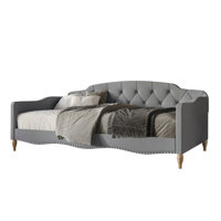 Clotee Twin Size Daybed in Linen by Charlton Home
