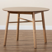 Hornick Mid-Century Modern French Oak Brown Finished Rubberwood Dining Table by Corrigan Studio