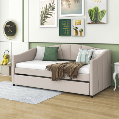 Leonidis Upholstered Daybed with Trundle by Ebern Designs