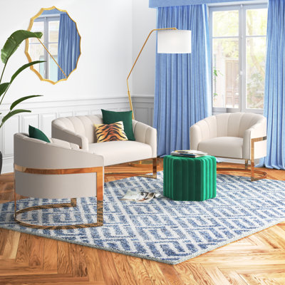 Tellico 3 Piece Velvet Living Room Set by Etta Avenue