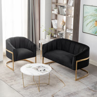 Tellico 2 Piece Velvet Living Room Set