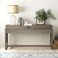 Keena Console Bar Table w/ Charging Station by Laurel Foundry Modern Farmhouse