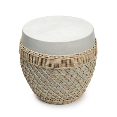 Carsdale Concrete Garden Stool by Bayou Breeze