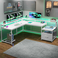 Molineux L-Shape Desk with Built in Outlets by Latitude Run