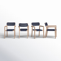 Carson Stacking Eucalyptus Patio Dining Armchair by Birch Lane