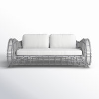 Dochi 80" Wide Outdoor Wicker Patio Sofa with Sunbrella Cushions by Joss & Main