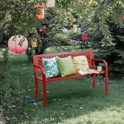 47 in. Iron Outdoor Bench by Lark Manor