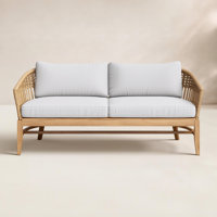 Dunkirk Teak & Wicker Sofa by Birch Lane