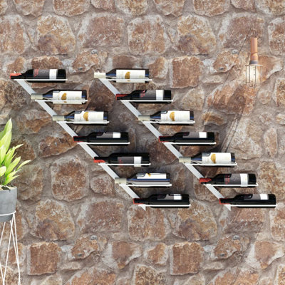 Danixsa Wall Wine Rack Wall Mounted Bottle Holder Storage Organizer for Pantry by Latitude Run