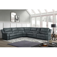 Jeanna 119.5" Modern & Contemporary 6-Piece Modular Power Reclining Sectional Sofa with Integrated Console and USB Charging Port by Latitude Run