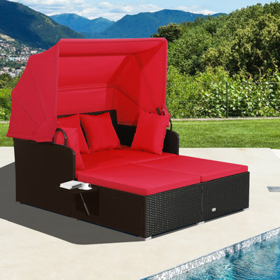 Ardelis Outdoor Chaise Lounge with cushions by Wade Logan