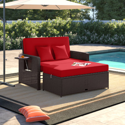 Armonee 67" Wide Outdoor Loveseat with Cushions by Wade Logan