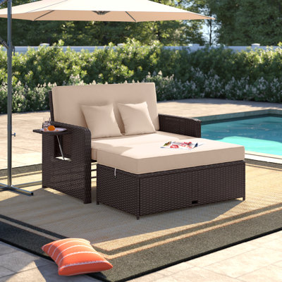 Armonee 67" Wide Outdoor Loveseat with Cushions by Wade Logan