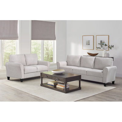 Emilio Modern & Contemporary 2-Piece Upholstered Living Room Set - Complete 2-Piece Sofa and Loveseat Set, Luxurious Chenille Fabric Upholstery by Ebern Designs