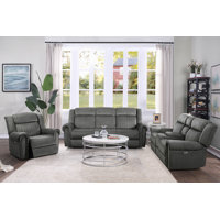 Cappella 3-Piece Microfiber Manual Reclining Living Room Set