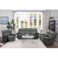 Cappella 3-Piece Microfiber Manual Reclining Living Room Set by Lark Manor
