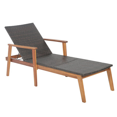 Deedrick 79" Long Reclining Acacia Single Chaise