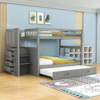 Gerge Full over Full 4 Drawer Standard Bunk Bed with Trundle by Harriet Bee