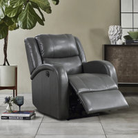 Neroli 30.5" Transitional Faux leather Power Recliner with Effortless One-Touch Power Reclining, Durable Metal Reinforced Frame by Latitude Run
