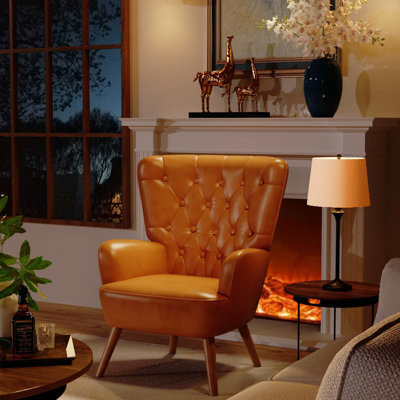 Arjo 30.32" Wide Faux Leather Armchair by Wade Logan