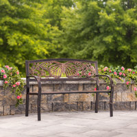Maor Butterfly Metal Garden Bench by Red Barrel Studio