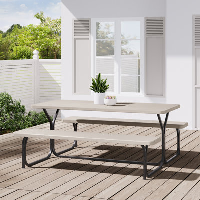 Bohall Rectangular 4 - Person 71" Long Picnic Table by Wade Logan