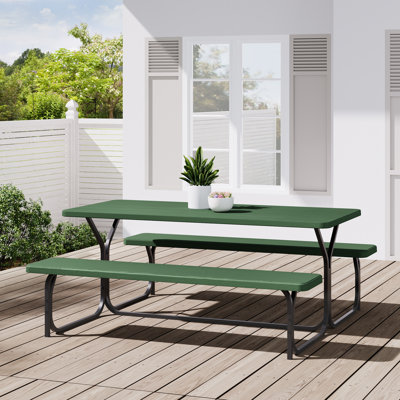 Bohall Rectangular 4 - Person 71" Long Picnic Table by Wade Logan