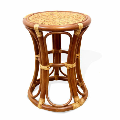 Romel Rattan Accent Stool by Bay Isle Home