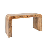 Waverly Mango Wood Waterfall Desk with 3 Drawers by Rowena Interiors