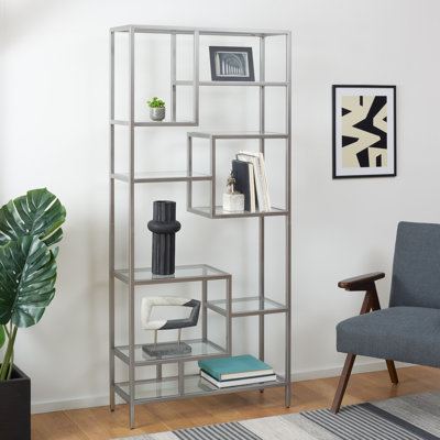 Roniel 72" H x 32" W Iron Etagere Bookcase
