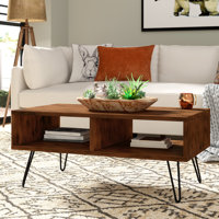 4 Legs Coffee Table with Storage by 17 Stories