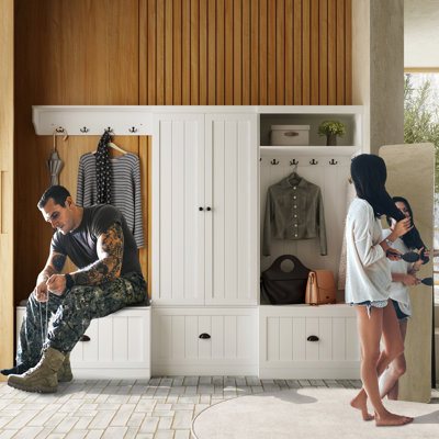 Faera Hall Tree with Bench and Shoe Storage by Red Barrel Studio