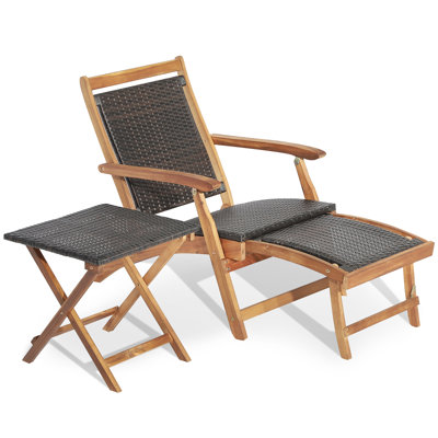 Karlye Folding Wood Patio Chair by Winston Porter
