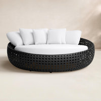 Claymore 82.5" Wide Outdoor Wicker Patio Daybed with Sunbrella Cushions by Birch Lane