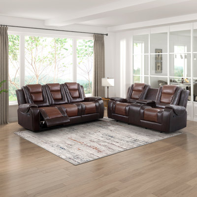 Lenhof 2-Piece Vegan Leather Manual Reclining Living Room Set by Red Barrel Studio